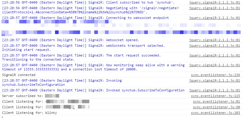SignalR logging example